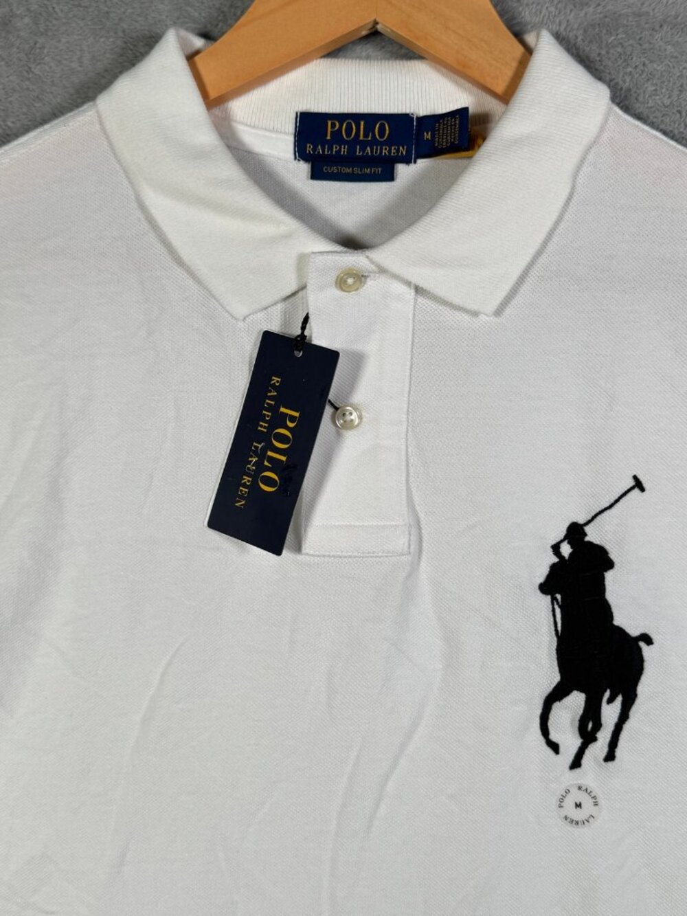 Polo Ralph Lauren Shirt Mens M White Big Pony 3 Custom SLIM Fit Mesh Pique $120